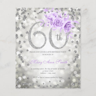 Flyer Luces Florales Plateadas para Invitación de Cumple