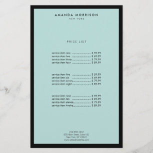 Flyer Lujo Minimalista Boutique Negro/Menta