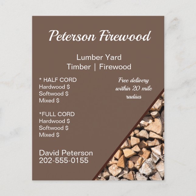 Flyer Lumber Timber Yard Firewood Business (Frente)