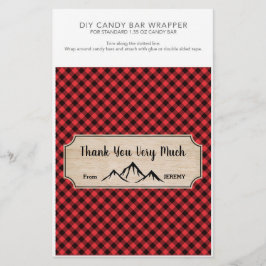 Flyer Lumberjack Cumpleaños Party 1.55oz Candy Bar Wrapp