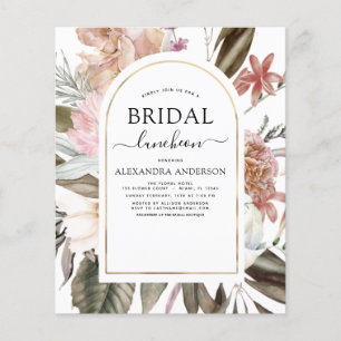 Flyer Luncheon de la ducha de novia del Boho de Borgoña 