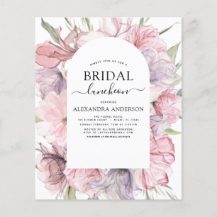 Flyer Luncheon de la ducha de novia púrpura del Boho del