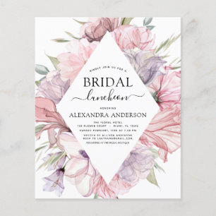 Flyer Luncheon de la ducha de novia púrpura del Boho del