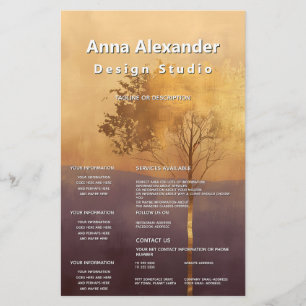 Flyer Luz de pie Diseño minimalista de árbol