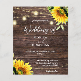 Flyer Madera de girasol presupuestal, Boda de luces de c