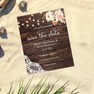 Flyer Madera de presupuesto, luces de encaje Floral rosa