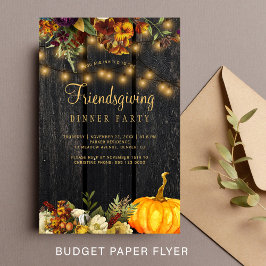 Flyer Madera rústica y económica Amistad para la cena