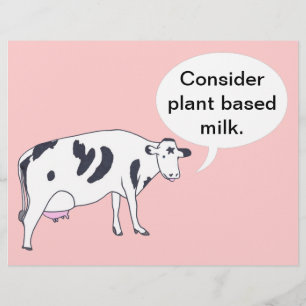 Flyer Madre vaca, considere leche a base de plantas, vol