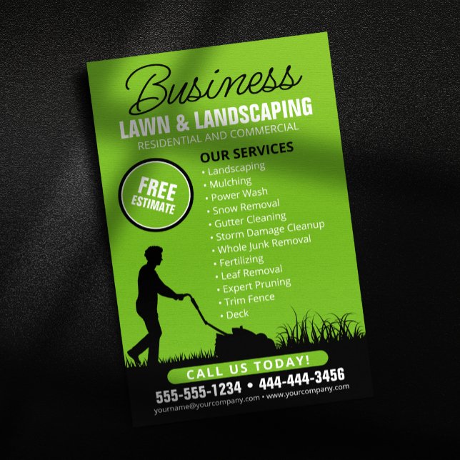 Flyer Maduración de césped verde negro para el cuidado d (Subido por el creador)