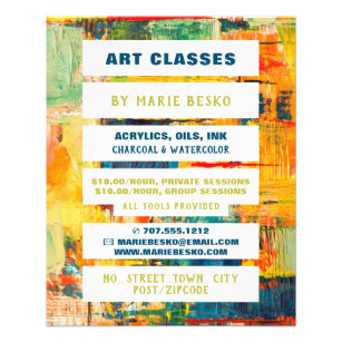 Flyer Maestra de arte de pintura abstracta multicolor, c
