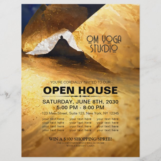 Flyer Maestro Reiki del instructor de meditación de yoga (Frente)