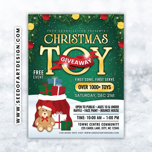 Flyer Magical Christmas Toy Giveaway: Santa Bag & Teddy (Subido por el creador)