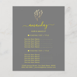 Flyer Magnífico Salón de Belleza Peluquería Logotipo Gri