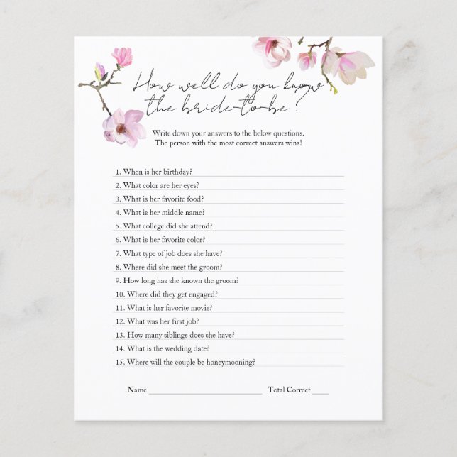 Flyer Magnolia acuarela conoce el juego de la ducha de n (Frente)