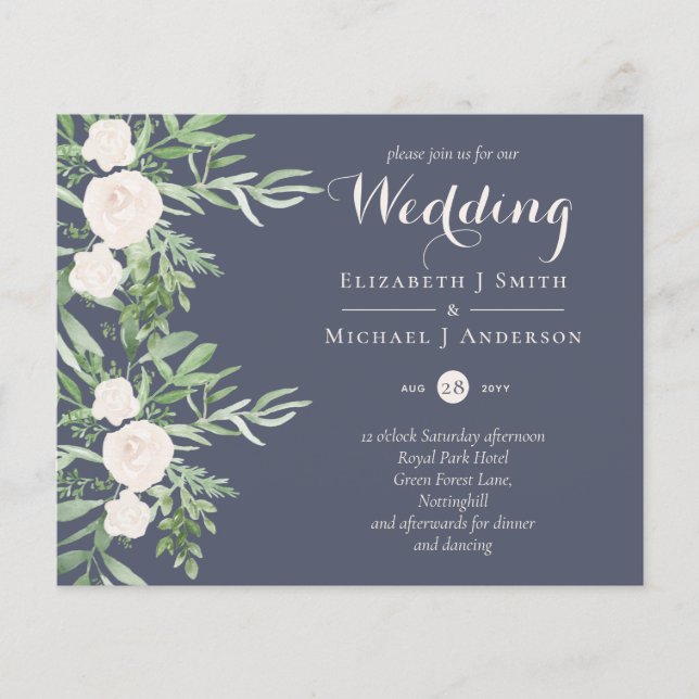 Flyer Magnolia Dusty Blue Flower Flower Flower (Frente)