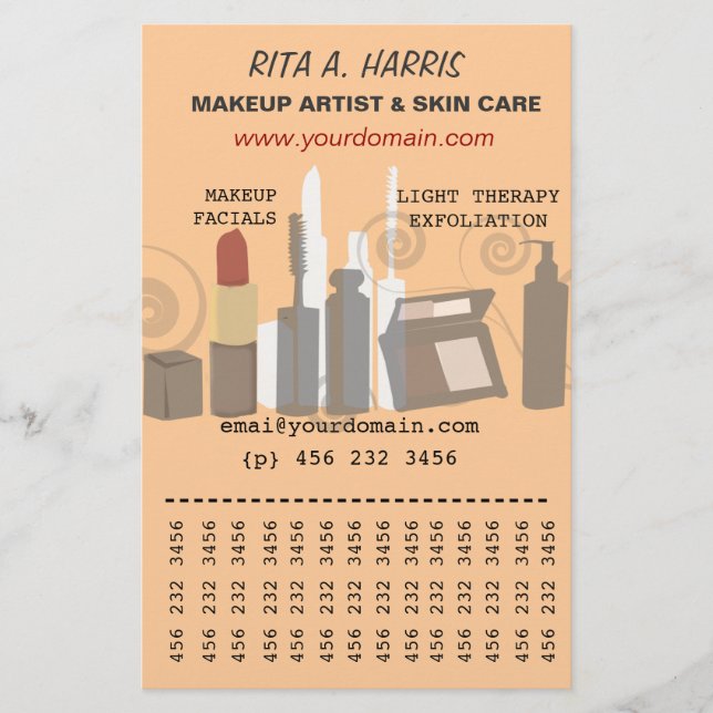 Flyer Makeup Artist Beauty Products Business Services (Frente)