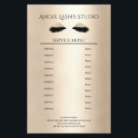 Flyer Makeup Artist Eyelash Extensions beidseitig<br><div class="desc">Maskenbildner-Kosmetiker- Eyelash Extensions-Flyer-Preisliste in Goldfarben. Über " weiteres personalisieren" können Sie Schriftart,  Farbe,  Position etc. individuell wählen und verändern.
Bei diesem Produkt werden keine Goldpartikel / Glitzer verwendet,  Gold ist nur der Farbton.</div>