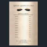 Flyer Makeup Artist Eyelash Extensions beidseitig<br><div class="desc">Maskenbildner-Kosmetiker- Eyelash Extensions-Flyer-Preisliste in Goldfarben. Über " weiteres personalisieren" können Sie Schriftart,  Farbe,  Position etc. individuell wählen und verändern.
Bei diesem Produkt werden keine Goldpartikel / Glitzer verwendet,  Gold ist nur der Farbton.</div>