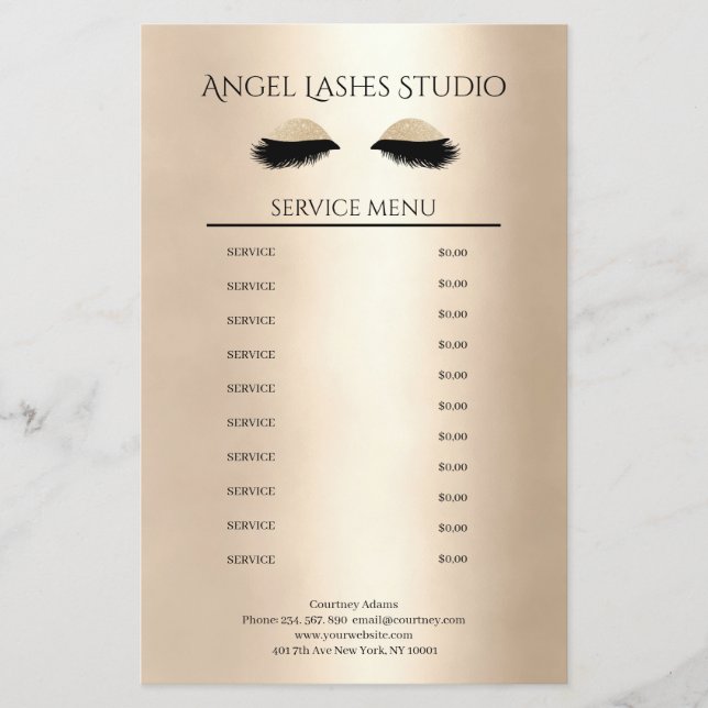 Flyer Makeup Artist Eyelash Extensions beidseitig (Frente)