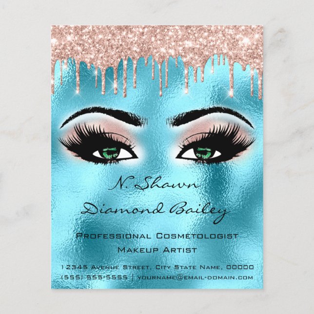 Flyer Makeup Eyelashes Salón de belleza Ojos Perforación (Atrás)