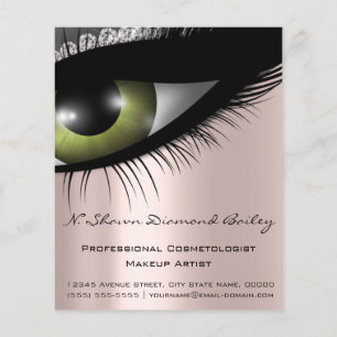 Flyer Makeup Eyelashes Salón de belleza Ojos verdes Plat