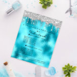 Flyer Makeup Salón de belleza Purpurina plata Blu Drips<br><div class="desc">colección de salón de belleza florenceK</div>