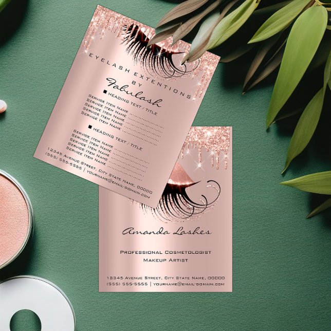 Flyer Makeup Salón De Belleza Purpurina Rosado Rosa De C (Makeup Beauty Salon Pink Glitter Flyer Spark Rose)