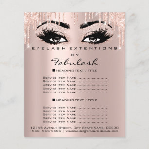 Flyer Makeup Salón De Belleza Rosa Precios Purpurinas Ey