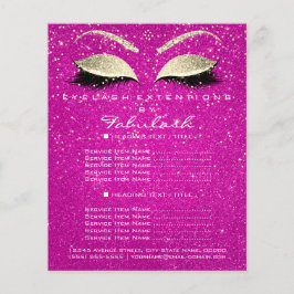 Flyer Makup Salón De Belleza Volador Dorado Confetti Ros