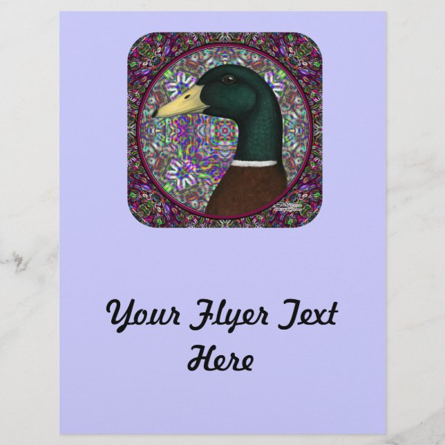 Flyer Mallard Drake Mosaic Circle (Frente)