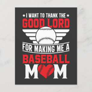 Flyer Mamá de béisbol Madre de deportes Día de partido