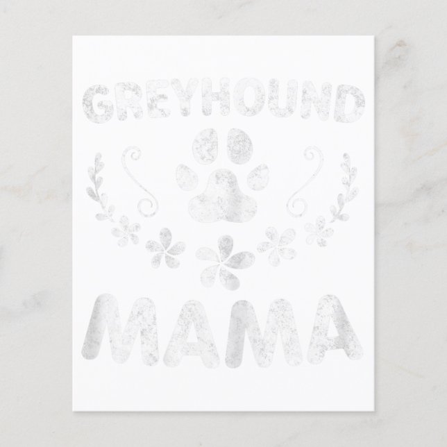 Flyer Mamá de Greyhound italiana con su mamá Divertida P (Frente)