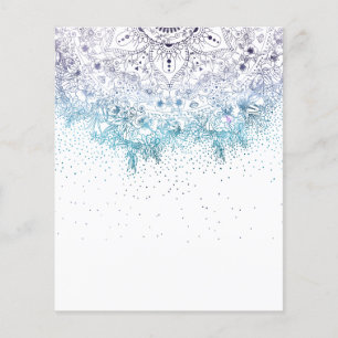 Flyer Mandala floral elegante e imagen de confeti