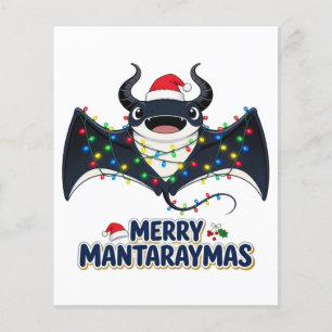 Flyer Manta Raya Santa Sombrero Luces de Navidad Merry M