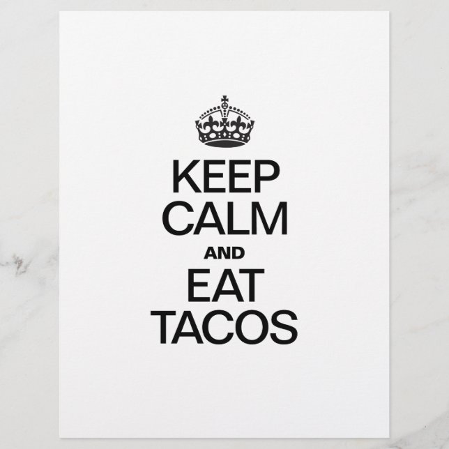 FLYER MANTENER LA CALMA Y COMER TACOS (Frente)