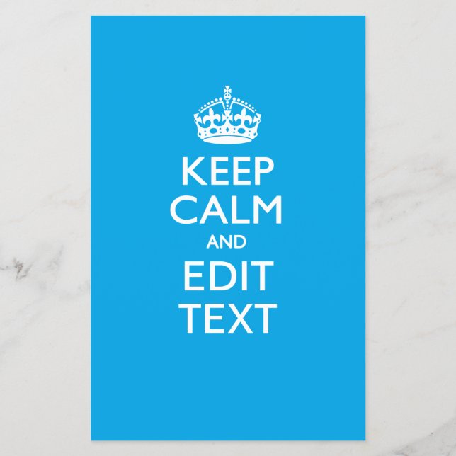 Flyer Mantener la calma y tu texto sobre el cielo azul (Frente)