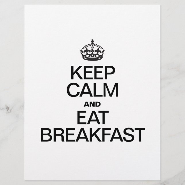 FLYER MANTENGA LA CALMA Y COME EL DESAYUNO (Frente)