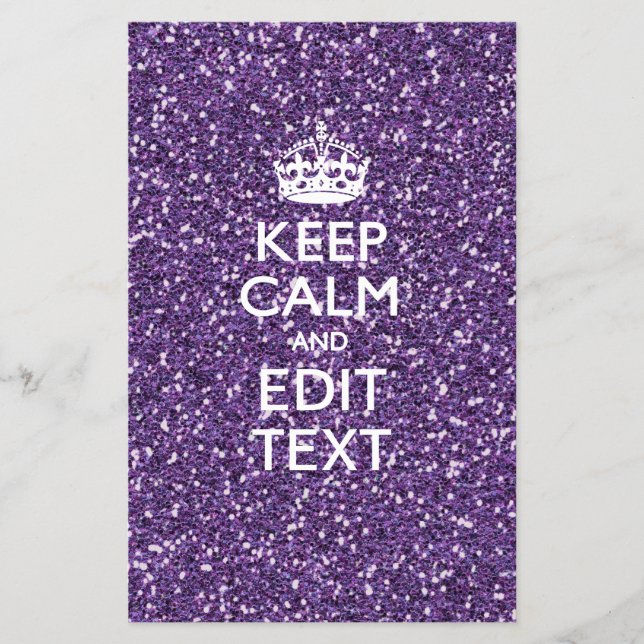 Flyer Mantenga la calma y tenga su mensaje Glamour Mauve (Frente)