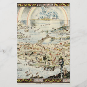 Flyer Mapa antiguo de Fairyland por Bernard Sleigh