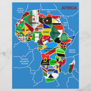 Flyer Mapa de África con banderas