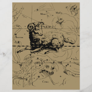 Flyer Mapa de constelación de Aries Hevelius alrededor d