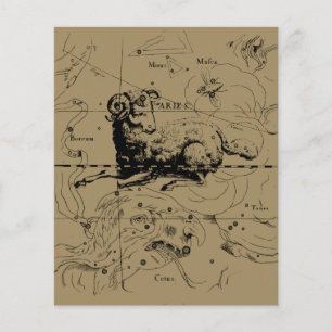 Flyer Mapa de constelación de Aries Hevelius alrededor d