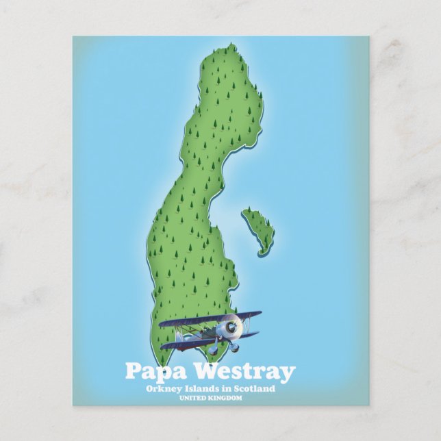 Flyer Mapa de Papa Westray Scotland. (Frente)