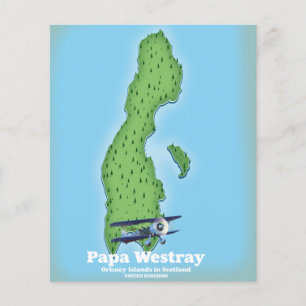 Flyer Mapa de Papa Westray Scotland.