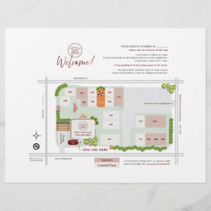 Flyer Mapa de propiedades del hotel / Diseño personaliza