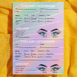 Flyer Mapa de registro de cliente holograma a la moda<br><div class="desc">Adapte sus detalles de servicio y mantenga los registros de sus clientes organizados con nuestro folleto de mapas de registros de clientes. Diseñado para negocios de eyelash, este folleto le permite diseñar un "Mapa de pestañas" personalizado e incluir notas esenciales. Garantizar un registro de clientes detallado y bien organizado para...</div>