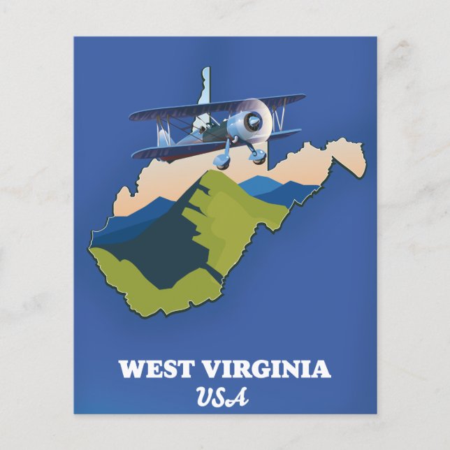 Flyer mapa de Virginia Occidental EE. UU. (Frente)
