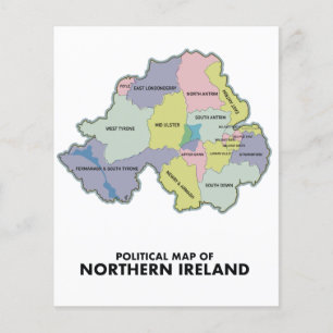 Flyer Mapa Político De Irlanda Del Norte.