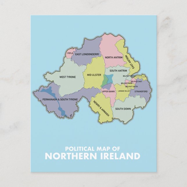 Flyer Mapa Político De Irlanda Del Norte. (Frente)