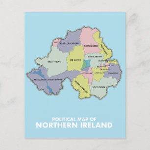 Flyer Mapa Político De Irlanda Del Norte.